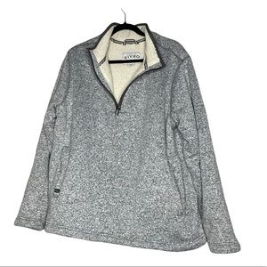 Orvis Mens Sherpa-Lined 1/4-Zip Pullover Sweater Heather Gray (Size: XL)